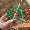 Variegated Monstera Leaf Polymer Clay Hair Pin Unisex , , , Long Sleeve Tee