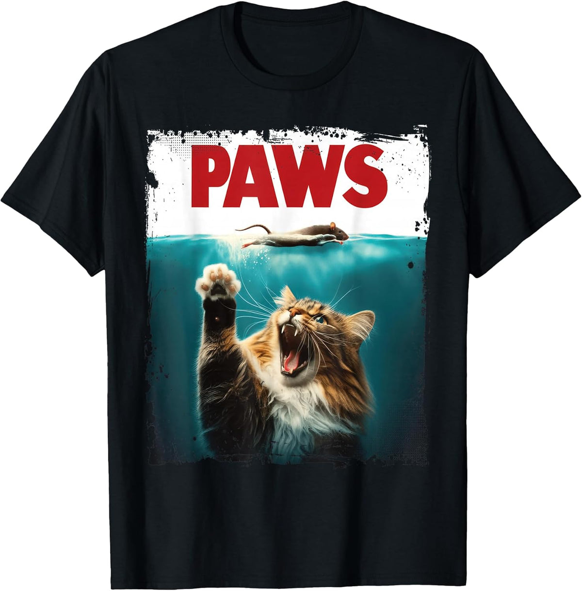 Humorous Paws Parody Cat Mouse for Cat Lover Cat Mom Cat Dad Unisex , , , Long Sleeve Tee