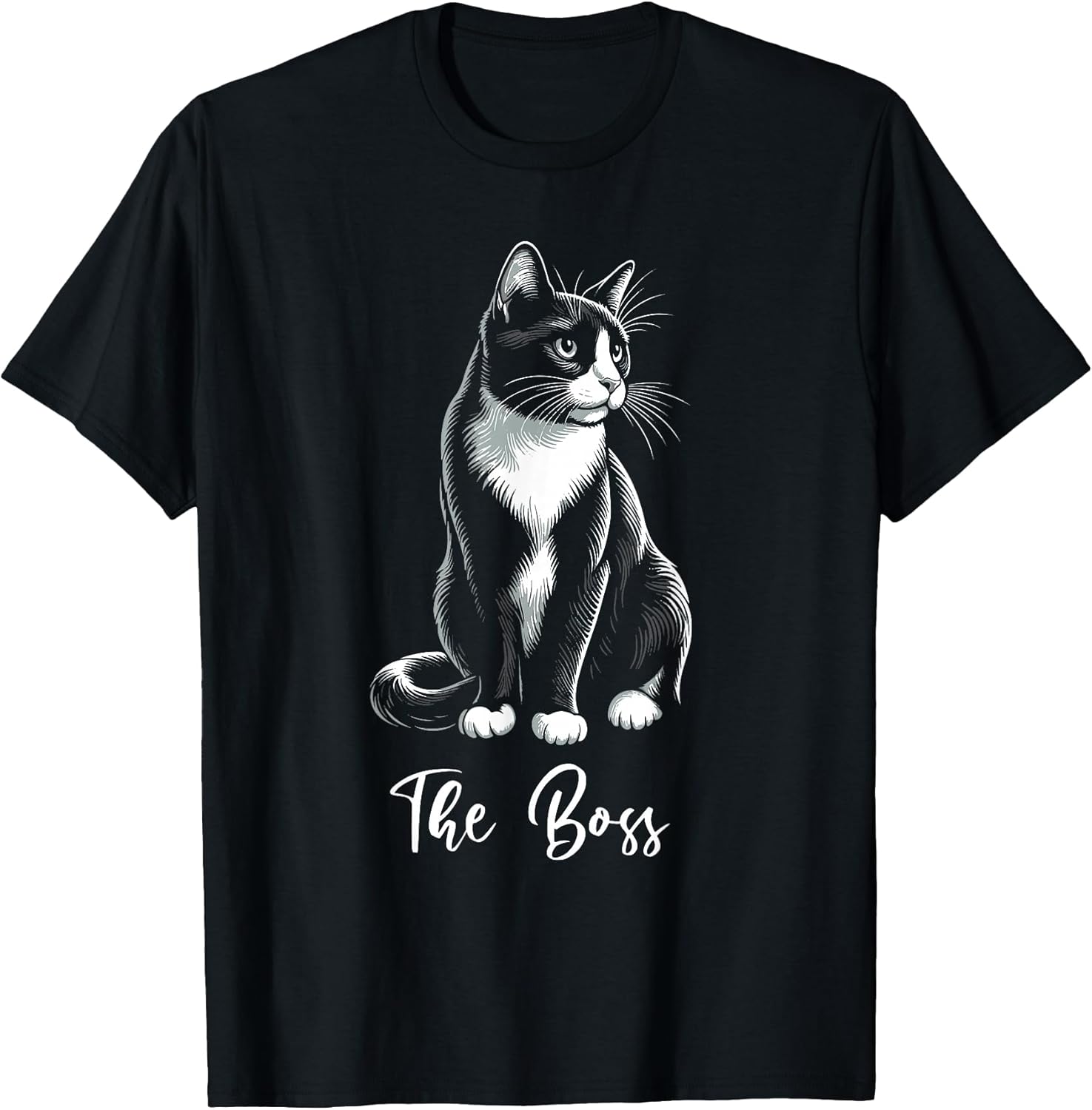 The Boss Tuxedo Cat Lover Kitten Tuxedo Cat Owner Unisex , , , Long Sleeve Tee