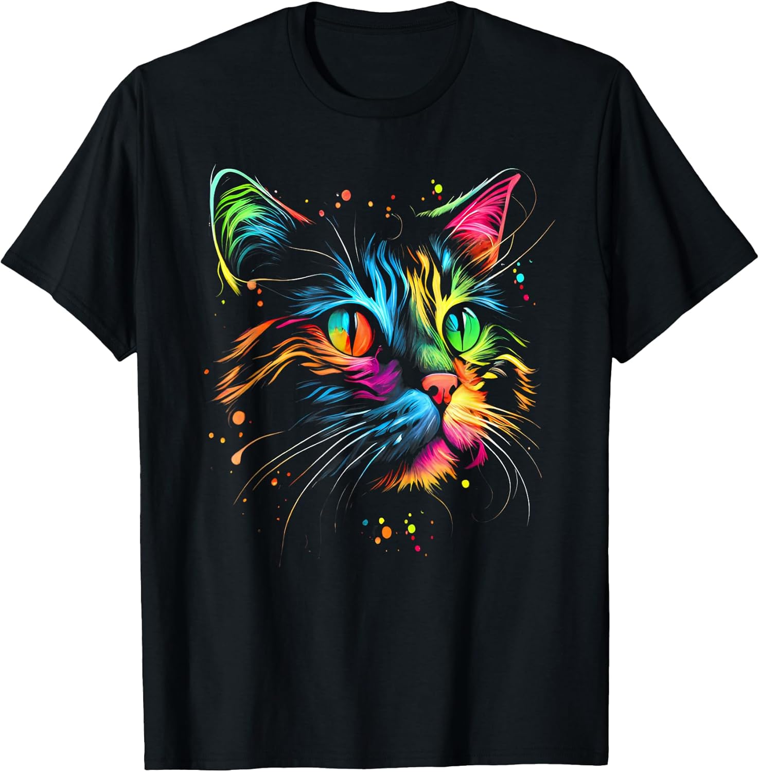 Cute Colorful Cat for Women's Girls Men Boys - Cat Lovers Small Unisex , , , Long Sleeve Tee