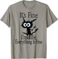 It's Fine I'm Fine Everything is Fine for Men Cat Lover tee Unisex , , , Long Sleeve Tee