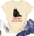 Christmas Shirts for Women Meowy Christmas Tshirt Cat Graphic Tee Short Sleeve Cat Lover Gifts Tops