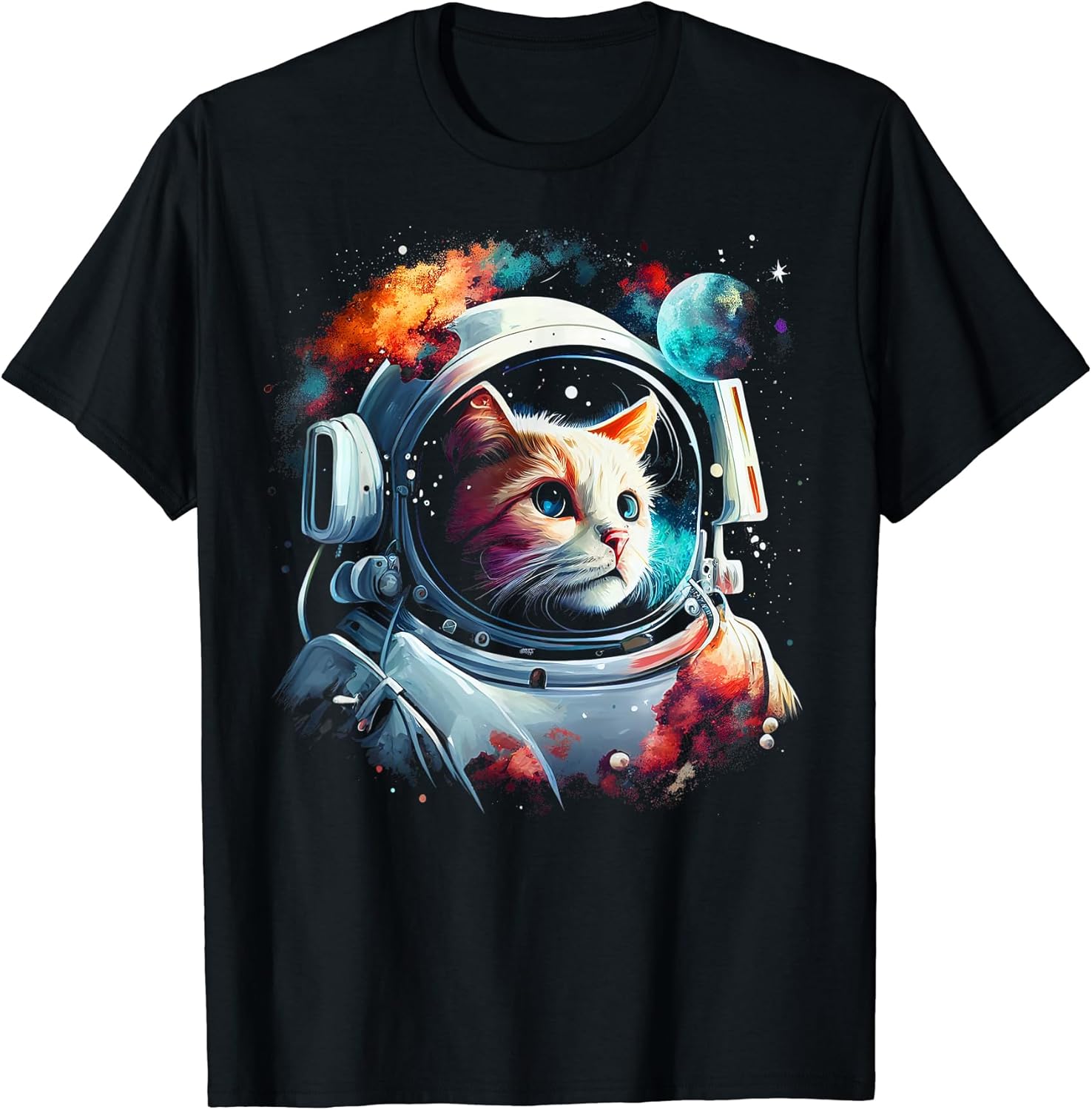 Astronaut Cat or Funny Space Cat on Galaxy Cat Lover for Men Women Kids Unisex , , , Long Sleeve Tee