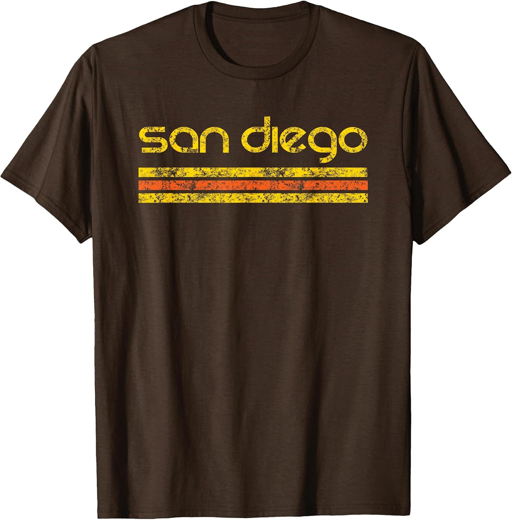 Vintage Weathered Brown Crew Neck Short Sleeve Classic Fit T-Shirt - Small - Unisex-Adults