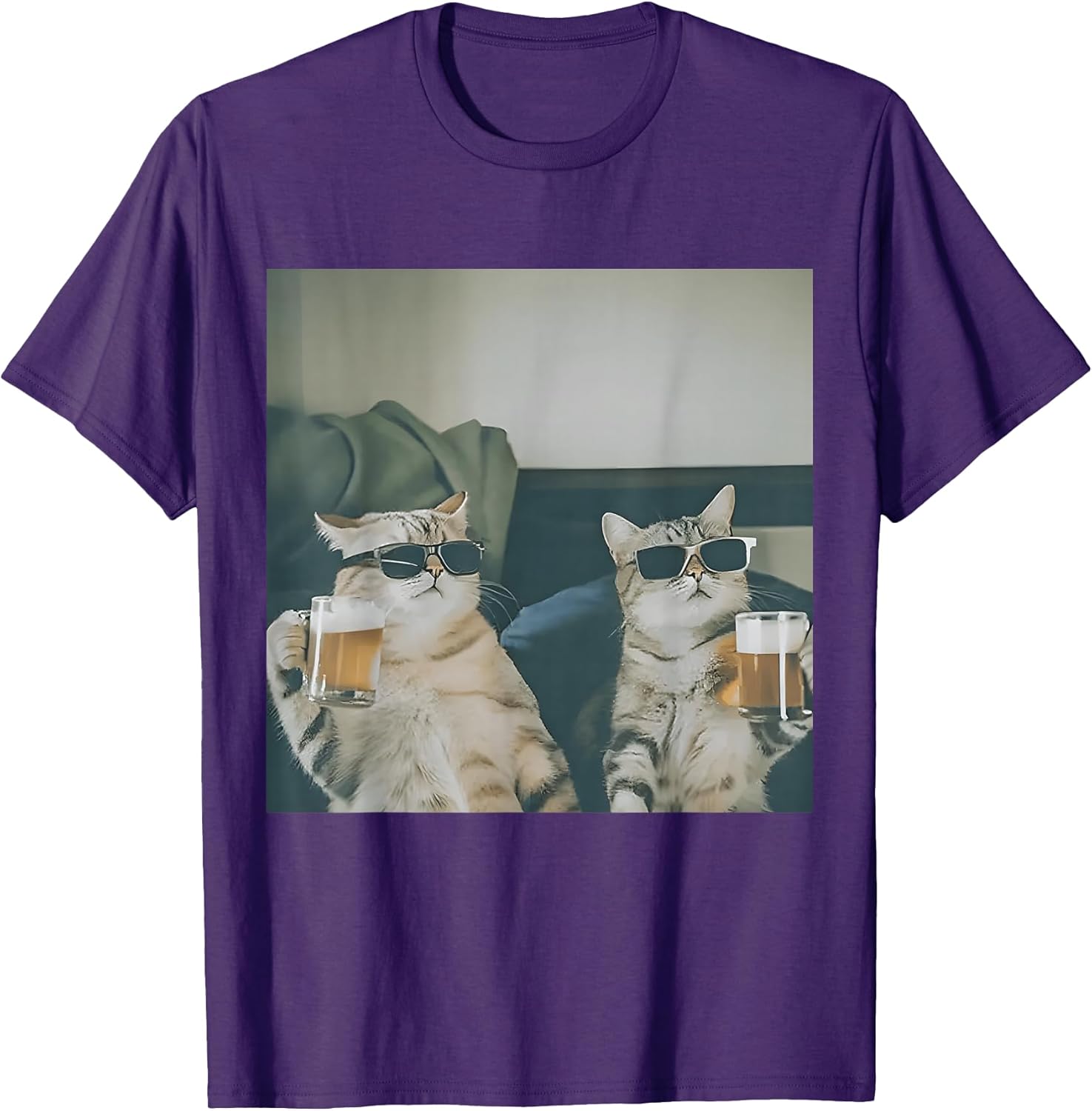 Funny Cat Drinking Beer Buddy Cat Lovers for Men Women Unisex , , , Long Sleeve Tee