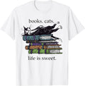 Funny Cats Books Lover Men Women Unisex , , , Long Sleeve Tee