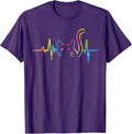 Heartbeat Cat for Women Silhouette Cute Cat Tie Dye Lover Unisex , , , Long Sleeve Tee
