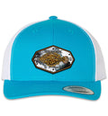 Flounder Kraken 6 Panel Trucker Snap Back Turquoise White Hat Unisex , , , Long Sleeve Tee