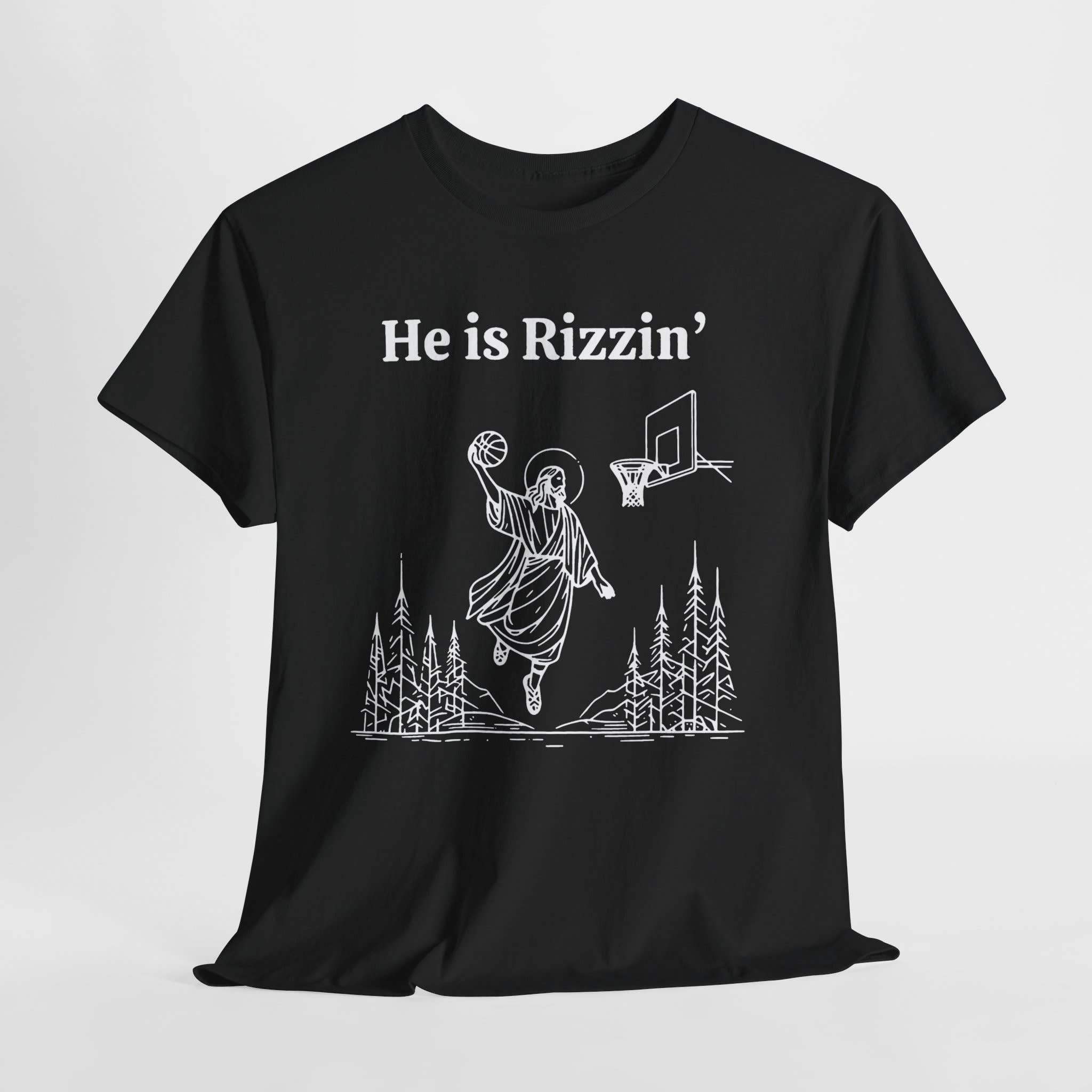 He Is Rizzin' Basketball - Fun Christian Shirt Unisex , , , Long Sleeve Tee