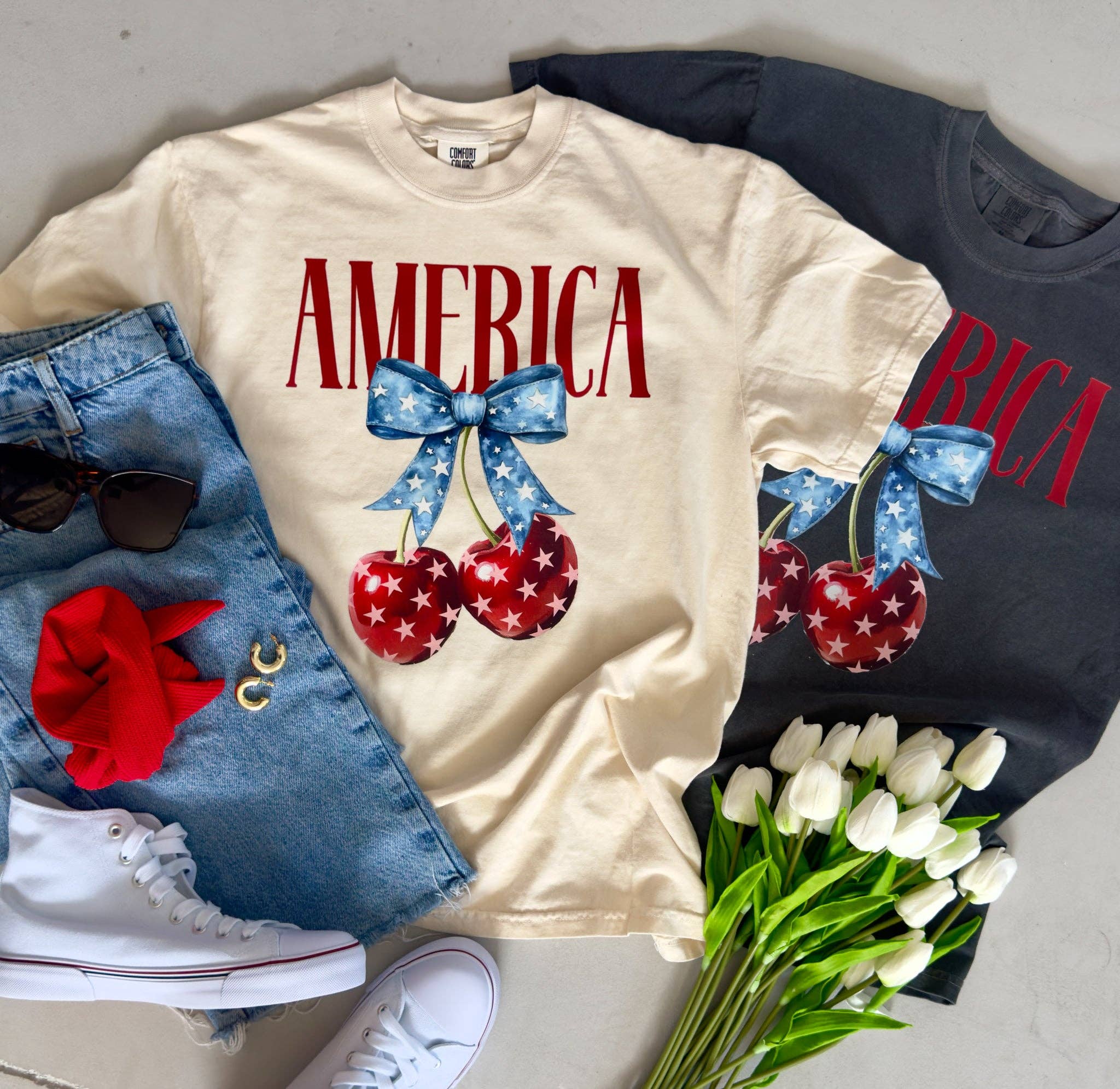 America Cheeries Tee Unisex , , , Long Sleeve Tee
