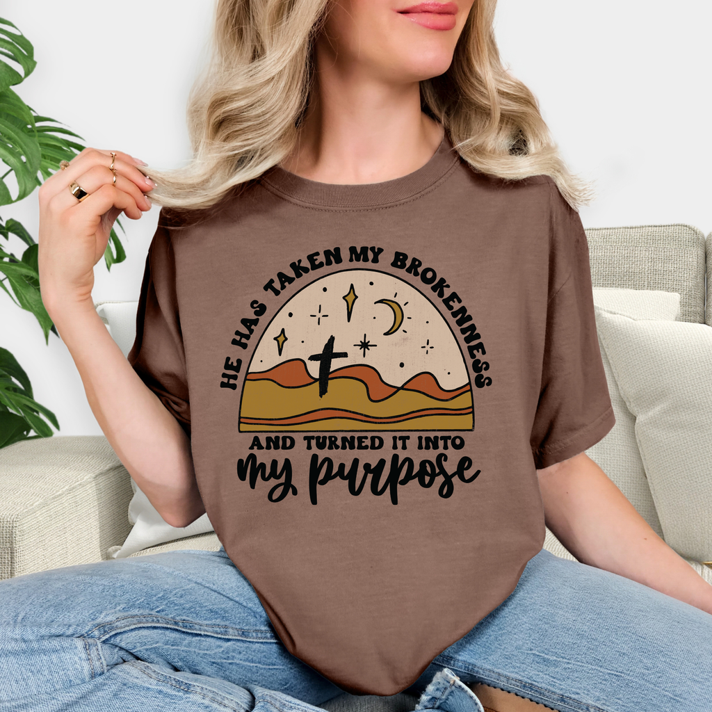 He Has Taken My Brokenness - Comfort Colors Espresso
