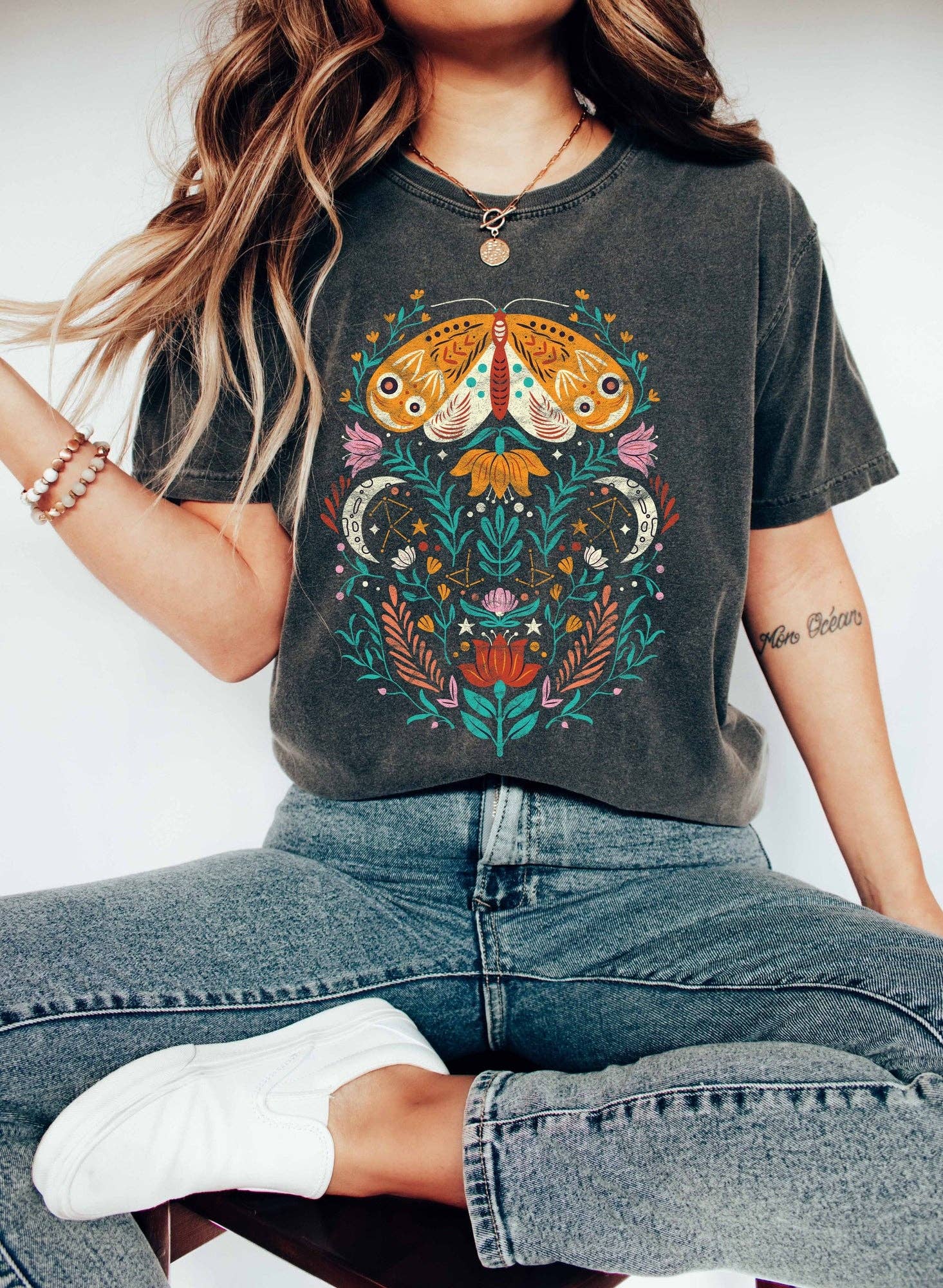 Moth Celestial Color Unisex , , , Long Sleeve Tee