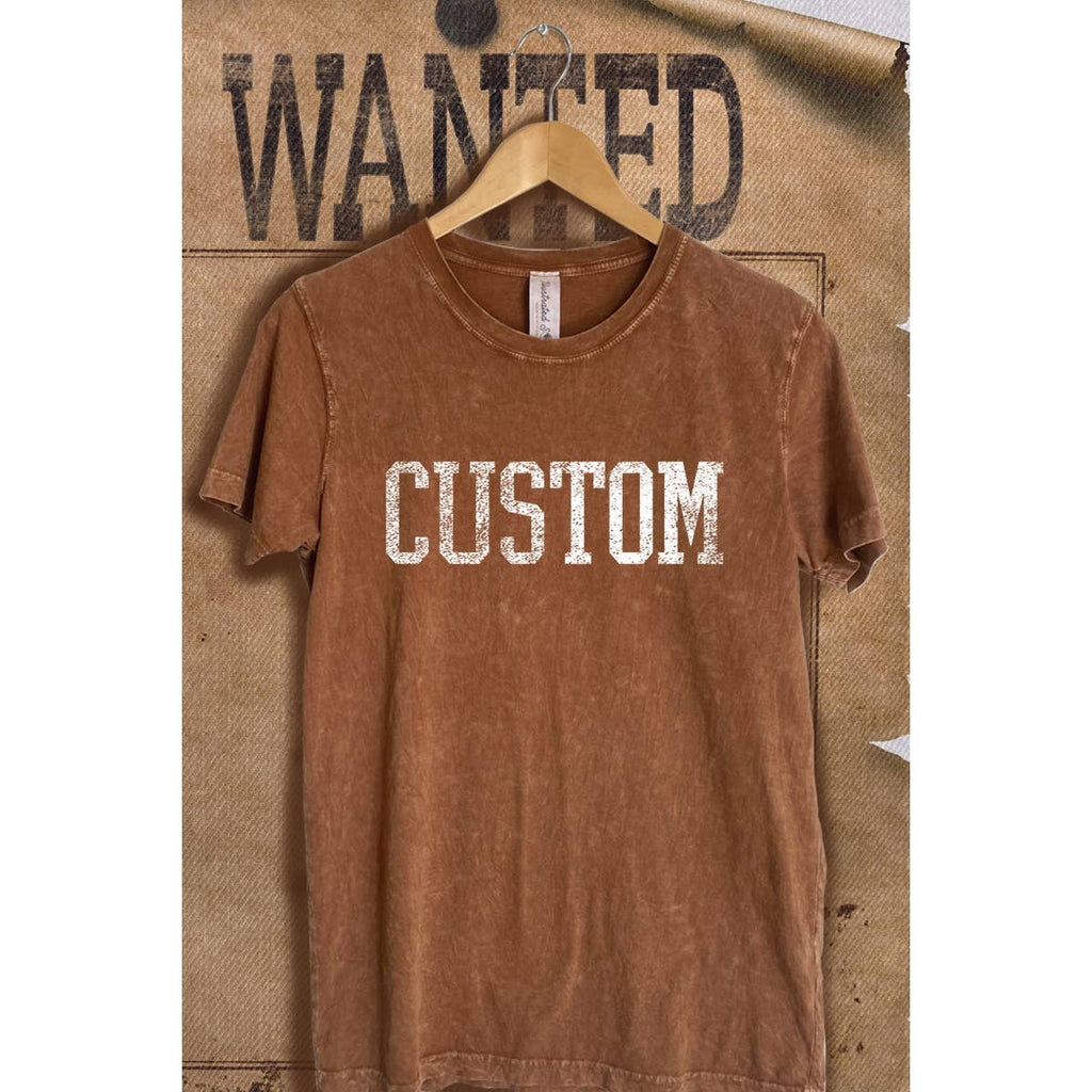 Custom State  Vintage  Mineral Wash  Graphic  Tee