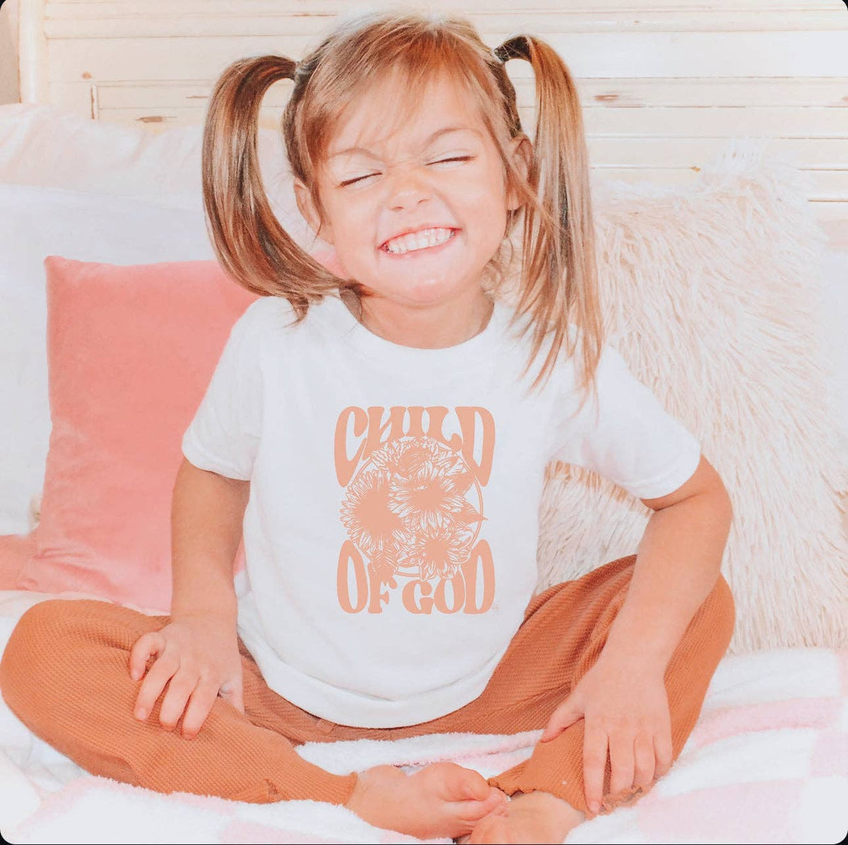 Child of God Flowers Kid's Christian Graphic Tee Unisex , , , Long Sleeve Tee
