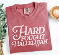 Hard Fought Hallelujah Shirt, Faith Tee, Comfort Colors® Unisex , , , Long Sleeve Tee