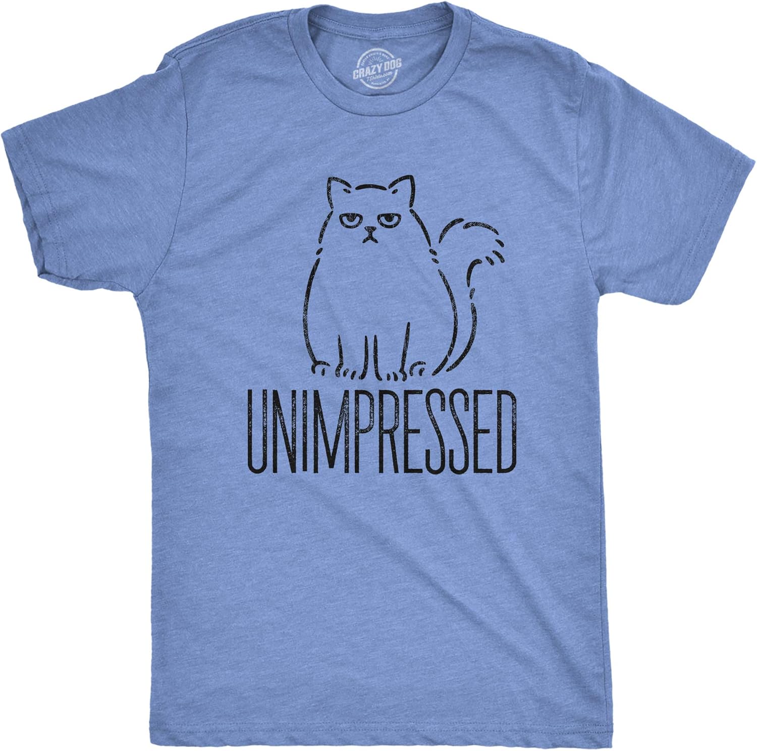 Mens Unimpressed Funny Cat Dad Hilarious Kitty Graphic Tee Pet Lover Unisex , , , Long Sleeve Tee