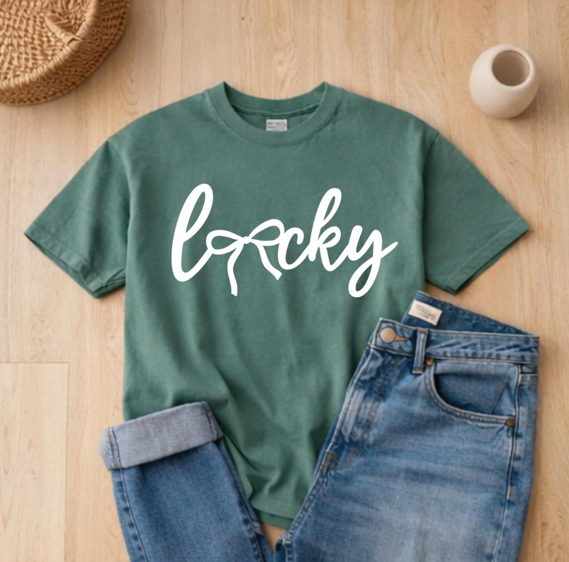 Lucky Bow St. Patrick's Day Graphic Tee Unisex , , , Long Sleeve Tee