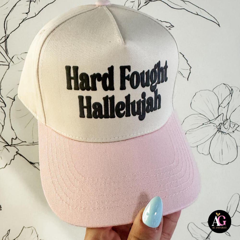 Hard Fought Halleluiah Pink Hat Unisex , , , Long Sleeve Tee