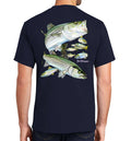 Men's Striped Bass Short Sleeve Navy Cotton Unisex , , , Long Sleeve Tee