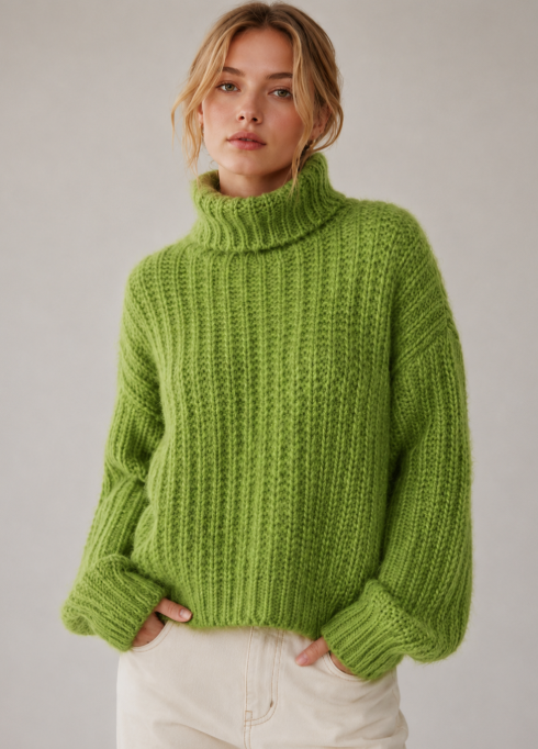 3319IK Cozy Ribbed Turtleneck Sweater Unisex , , , Long Sleeve Tee