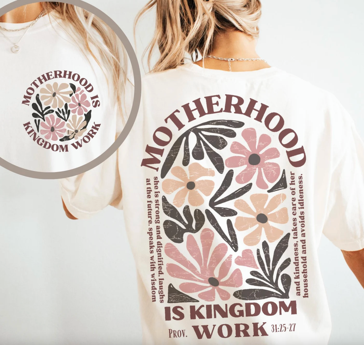 Motherhood Is Kingdom Work Comfort Color Tee Unisex , , , Long Sleeve Tee