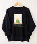 Emotionally Photosynthesizing , Valentine’S Day Plant Lover Gift, Cozy Botanical Crewneck, Houseplant Lover Sweater