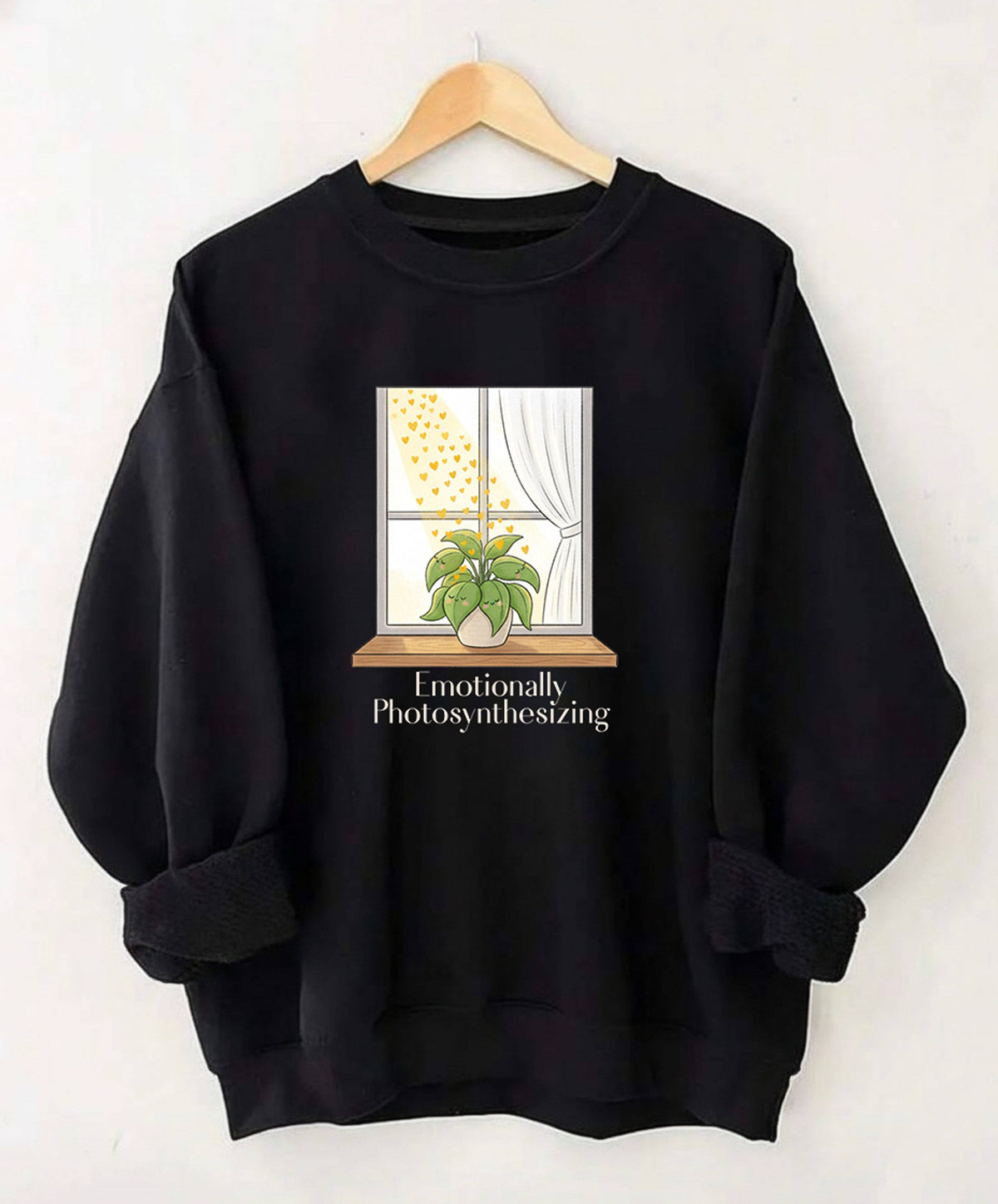 Emotionally Photosynthesizing , Valentine’S Day Plant Lover Gift, Cozy Botanical Crewneck, Houseplant Lover Sweater