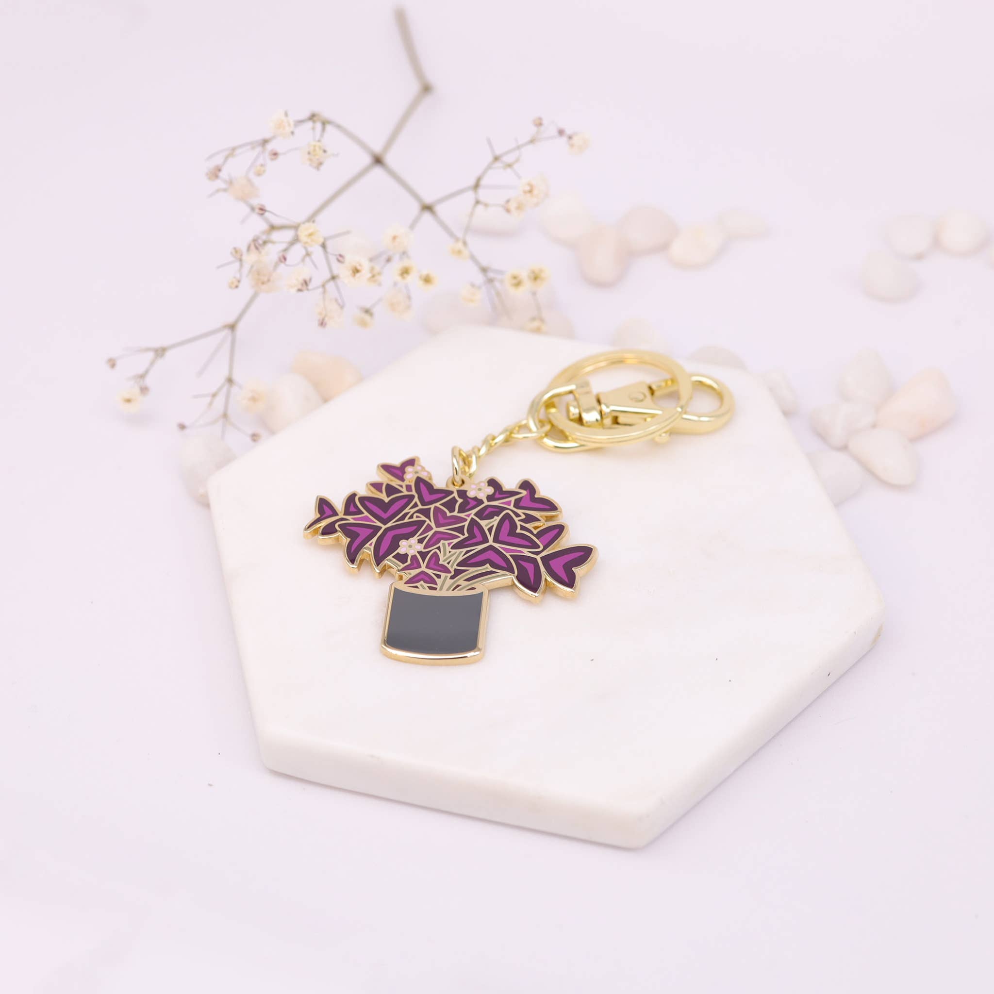 Oxalis Purple Shamrock Keychain For Plant Lovers Unisex , , , Long Sleeve Tee