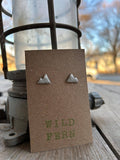 Snowy Mountain Polymer Clay Stud Earrings Unisex , , , Long Sleeve Tee