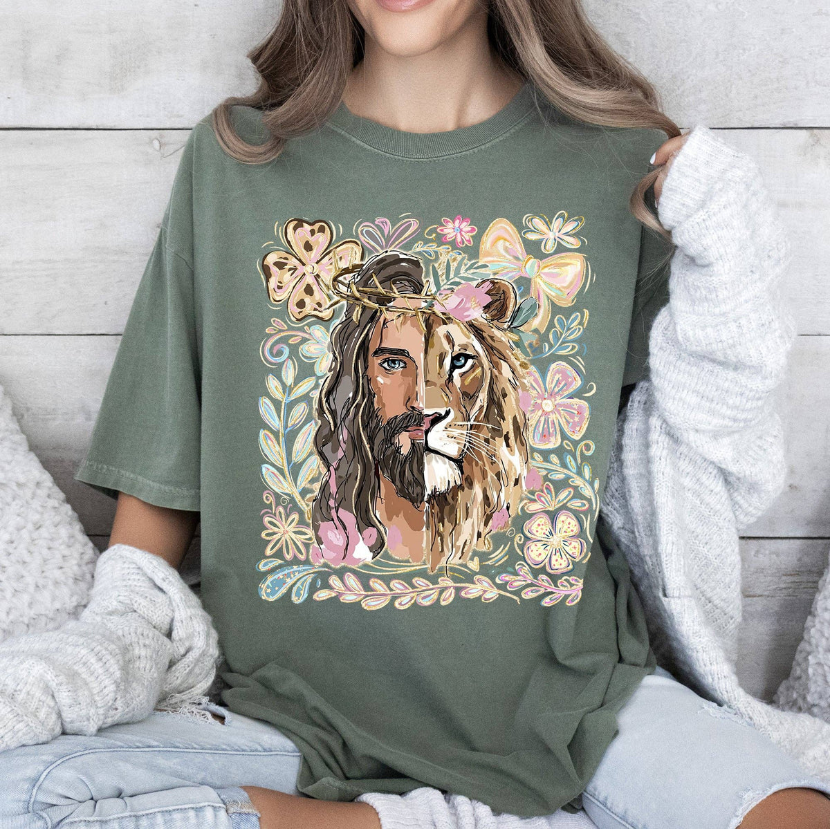Lion of Judah Shirt Comfort Colors Religious Women's Unisex , , , Long Sleeve Tee