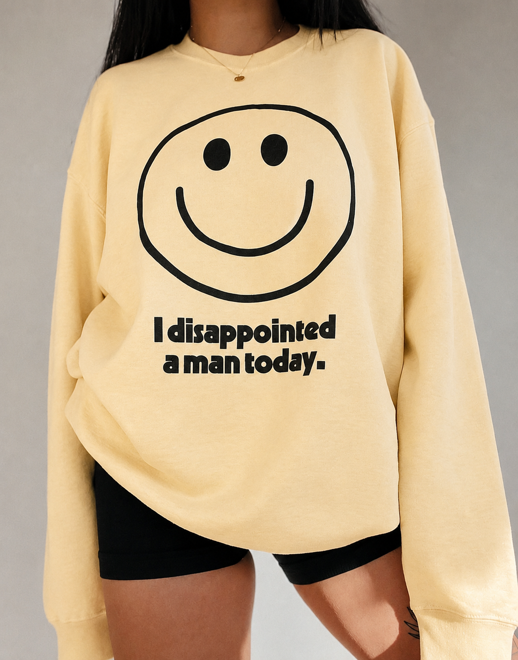 I Disappoint A Man Today Graphic Sweatshirt - Yellow