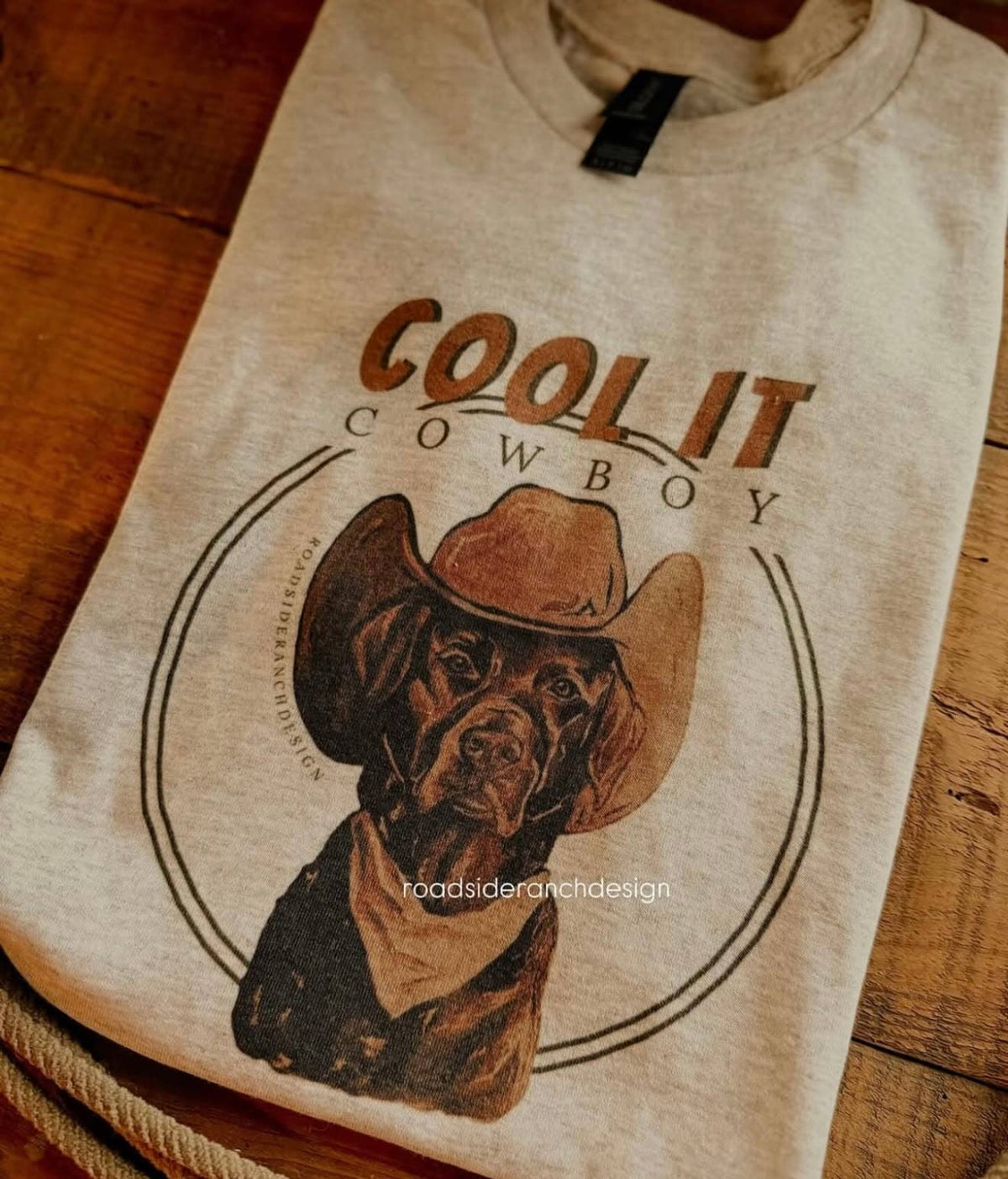Cool It Cowboy Crewneck Unisex , , , Long Sleeve Tee