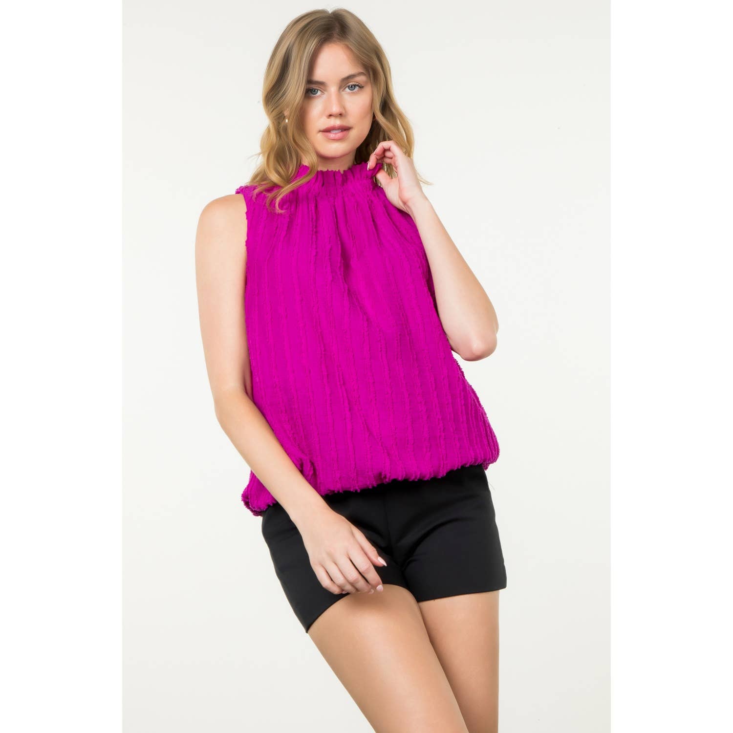 Fringe Detail Sleeveless Top Unisex , , , Long Sleeve Tee