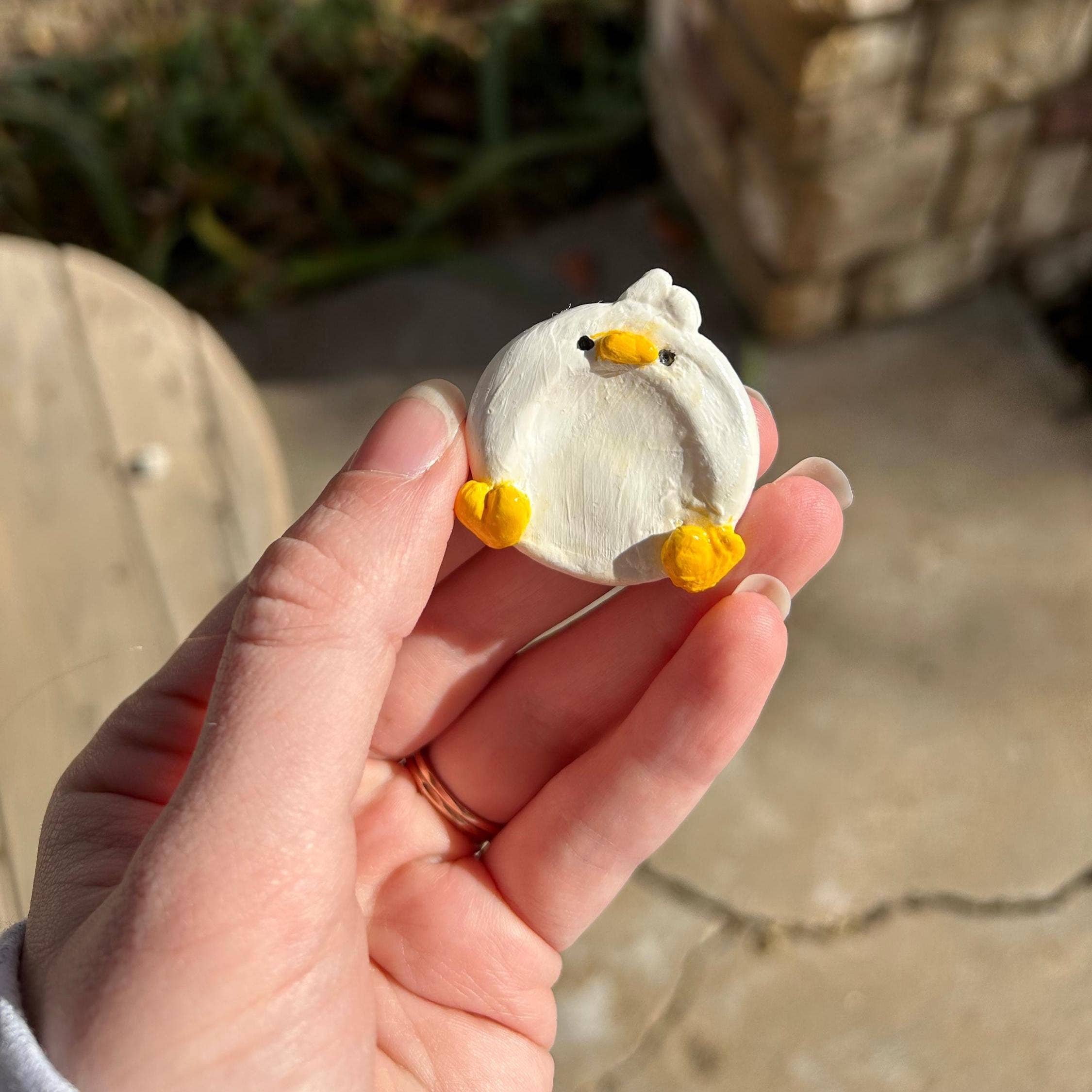 Duck, Goose Polymer Clay Worry Stones Unisex , , , Long Sleeve Tee