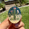 Desert Cactus Enamel Pin – Night Desert Botanical Lapel Pin Unisex , , , Long Sleeve Tee