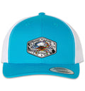 American Blue Crab 6 Panel Trucker Snap Back Turquoise White Hat Unisex , , , Long Sleeve Tee