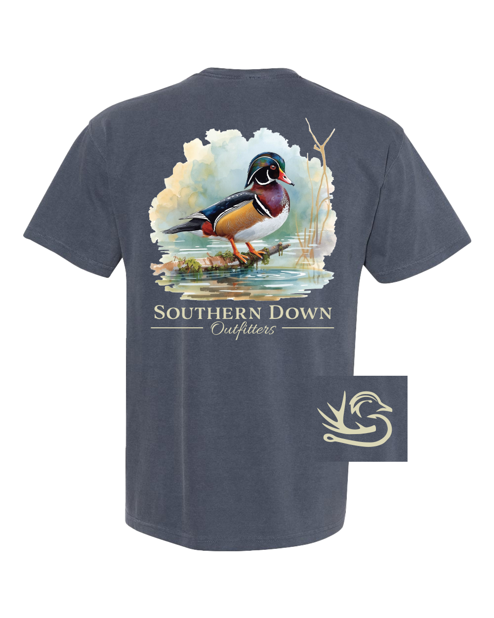 Wood Duck On Branch Tee Unisex , , , Long Sleeve Tee