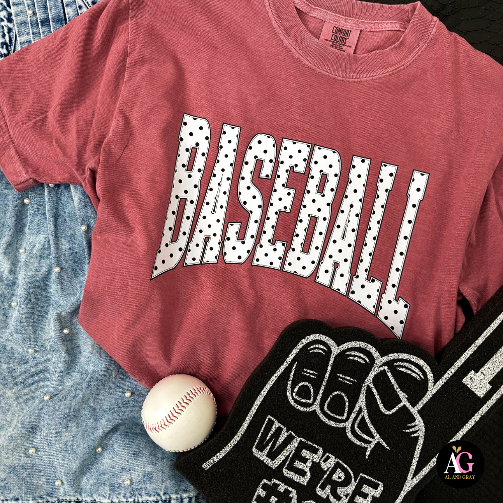 Polka Dot Baseball Unisex , , , Long Sleeve Tee