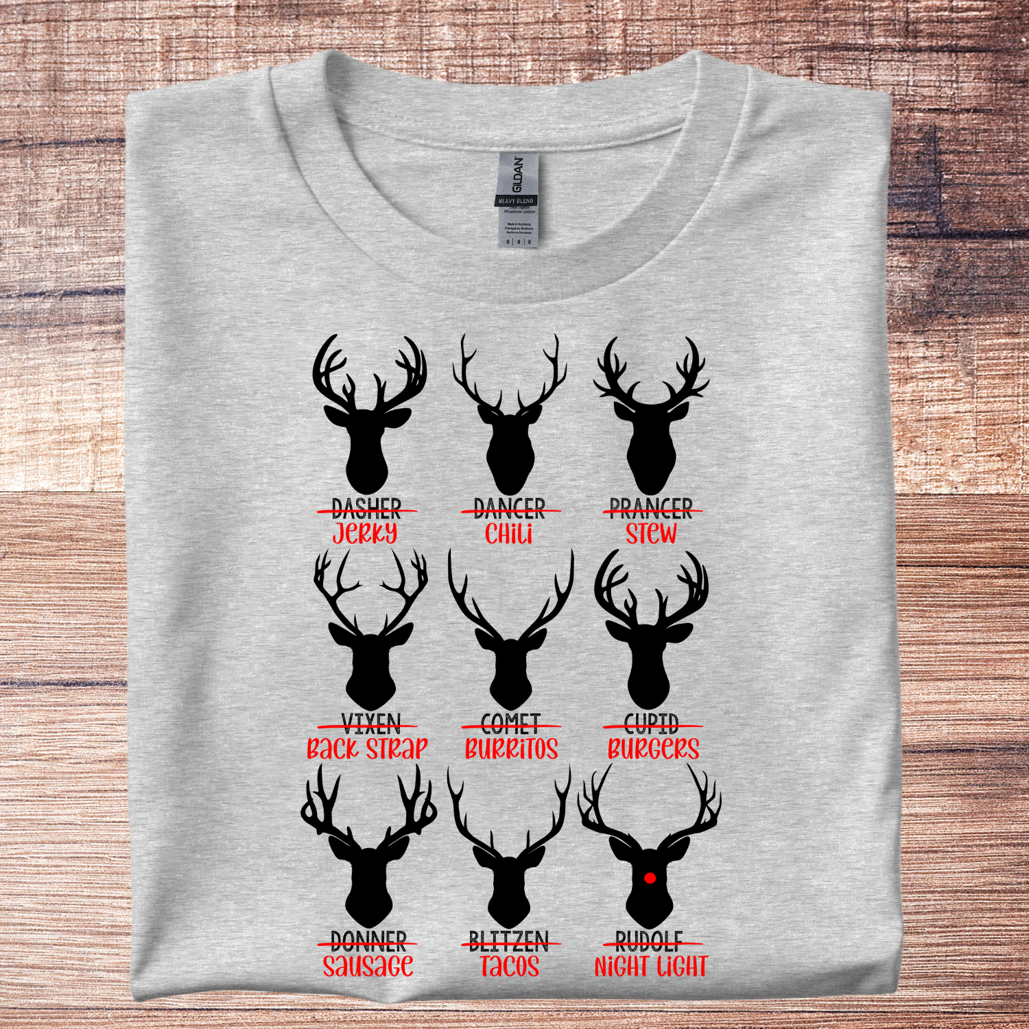 Reindeer Deermeat Tshirt Unisex , , , Long Sleeve Tee