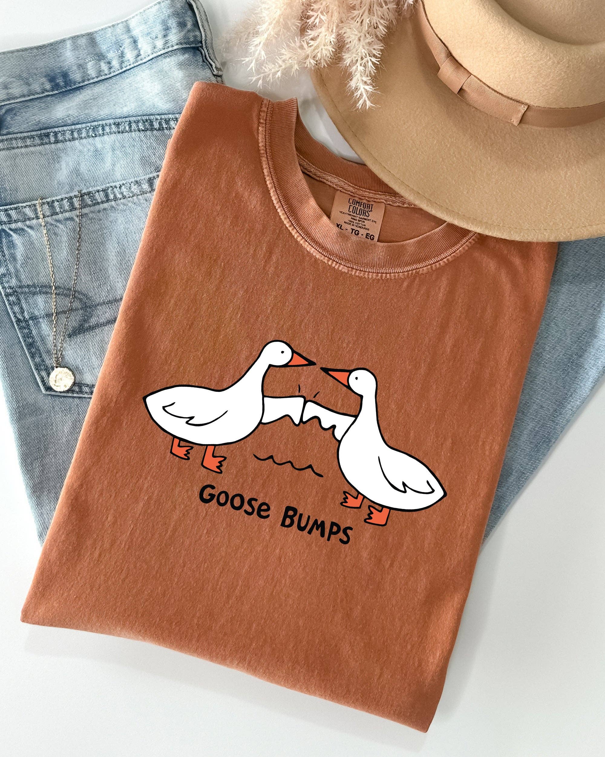 Goose Bumps, Funny, Meme, Joke, Aesthetic, Cute Shirt Unisex , , , Long Sleeve Tee