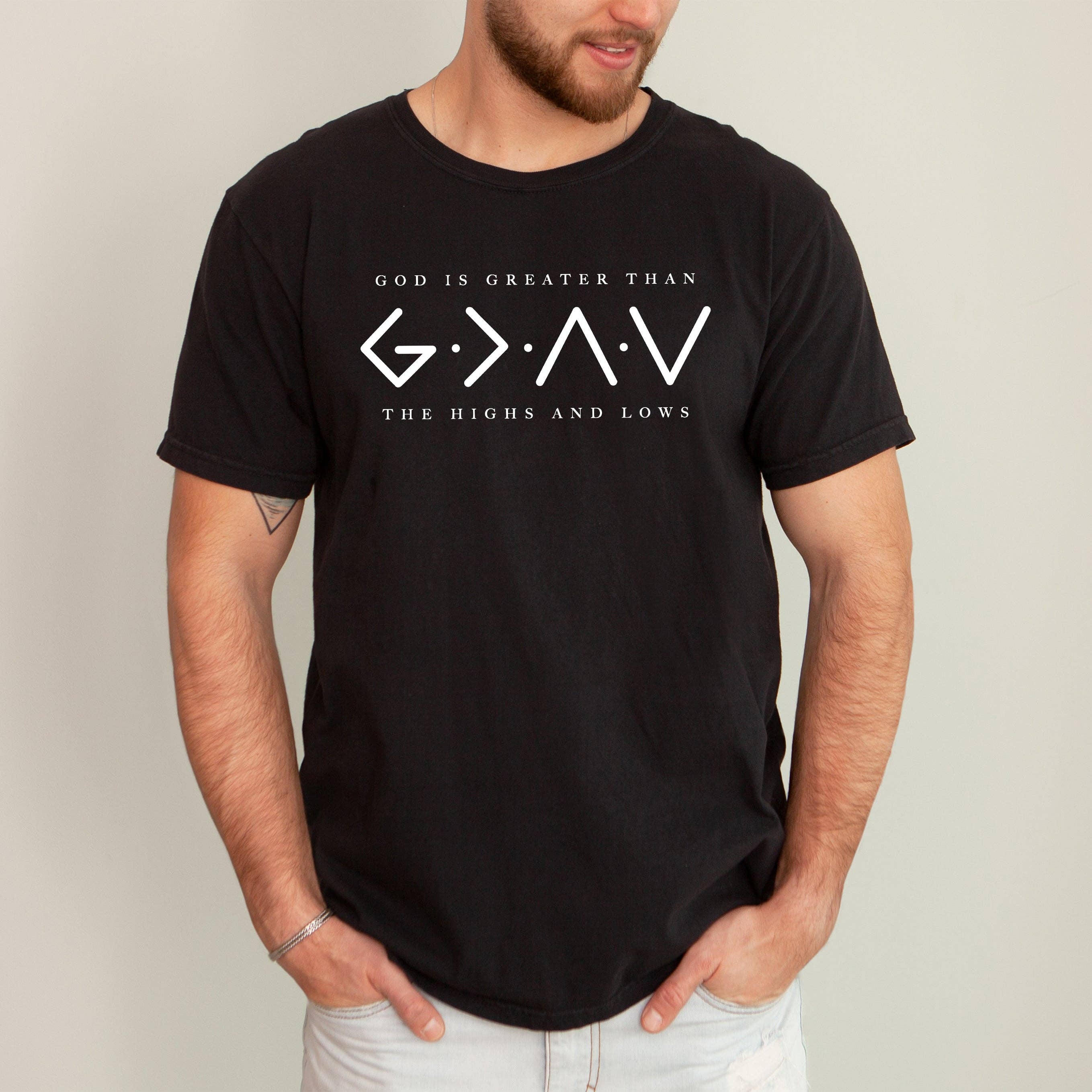 God Is Greater, Than the Highs and Lows, Christian, Tshirt Unisex , , , Long Sleeve Tee