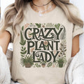 Plant Crazy Lady Gardening Garden Florist Market Graphic Tee Unisex , , , Long Sleeve Tee