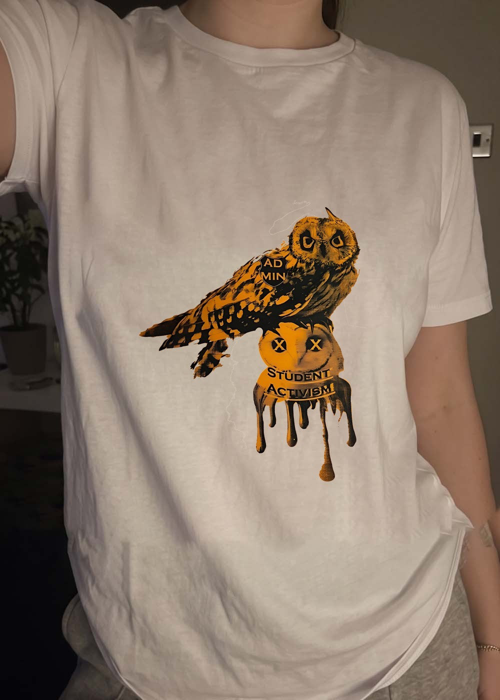 Admin Suppresses Student Activism Owl T-Shirt