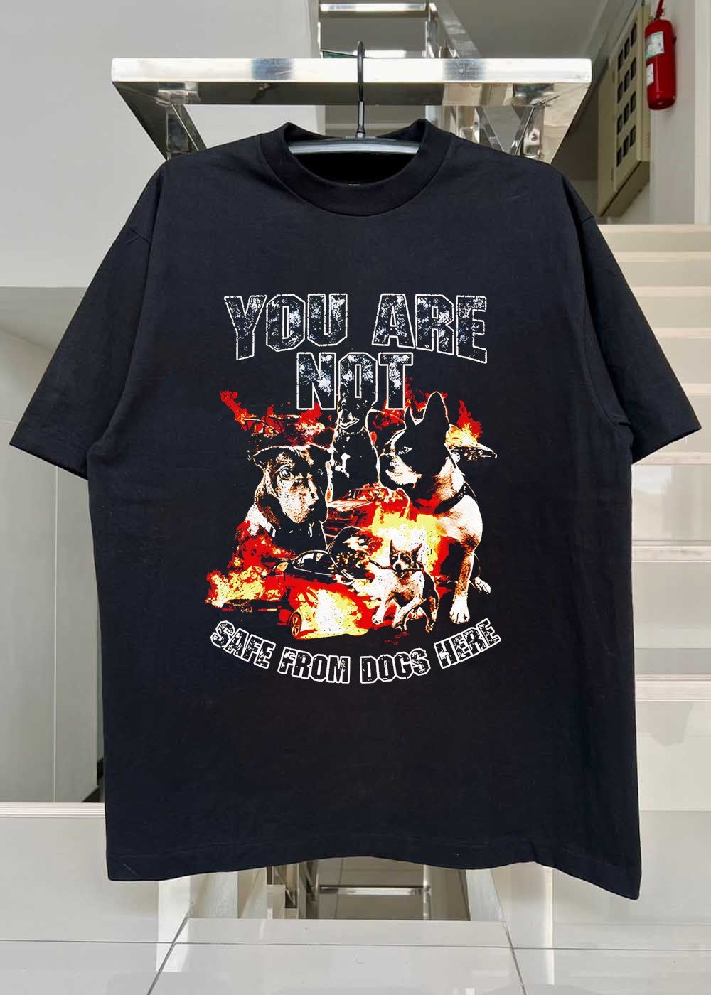 Aggressive Canine Inferno You Are Not Safe From Dogs Here T-Shirt