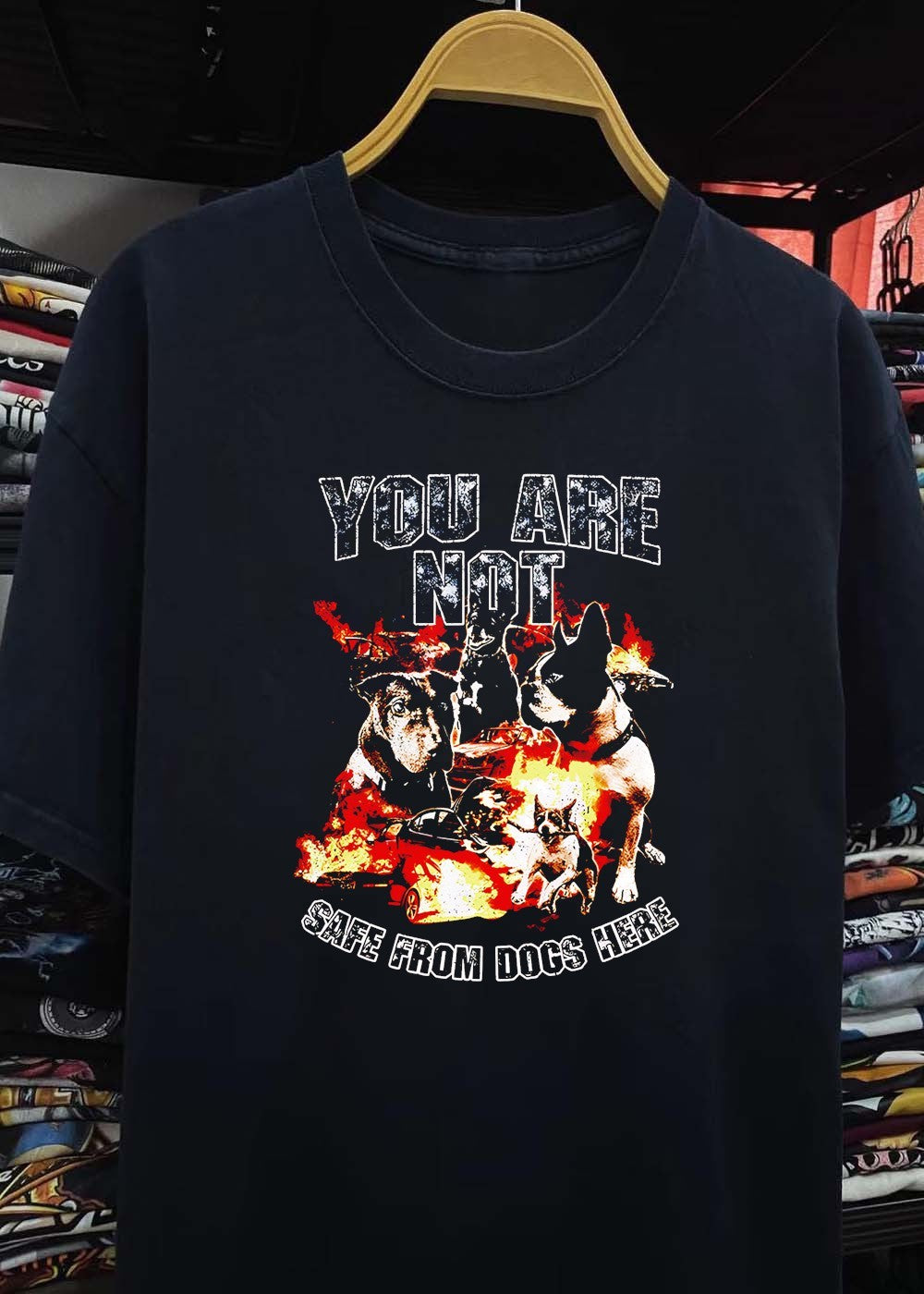 Aggressive Canine Inferno You Are Not Safe From Dogs Here T-Shirt