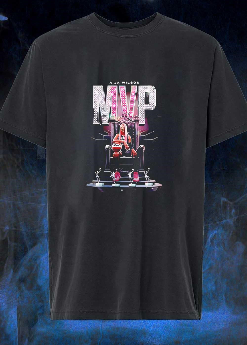 A’ja Wilson Sitting on Throne MVP Trophy Award Graphic Las Vegas Aces shirt