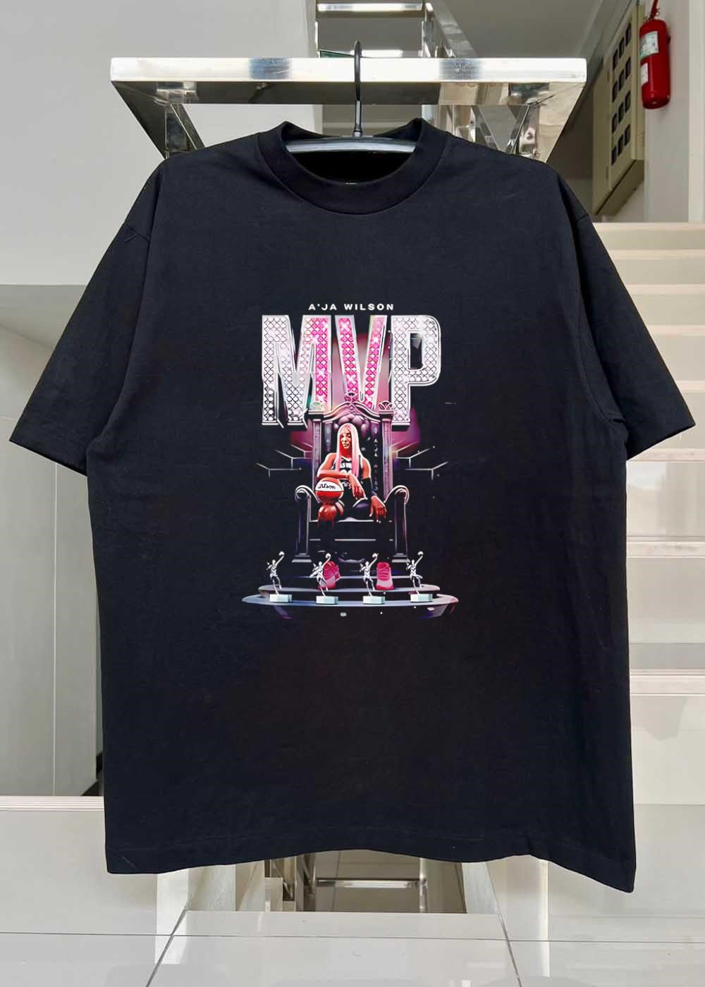 A’ja Wilson Sitting on Throne MVP Trophy Award Graphic Las Vegas Aces shirt