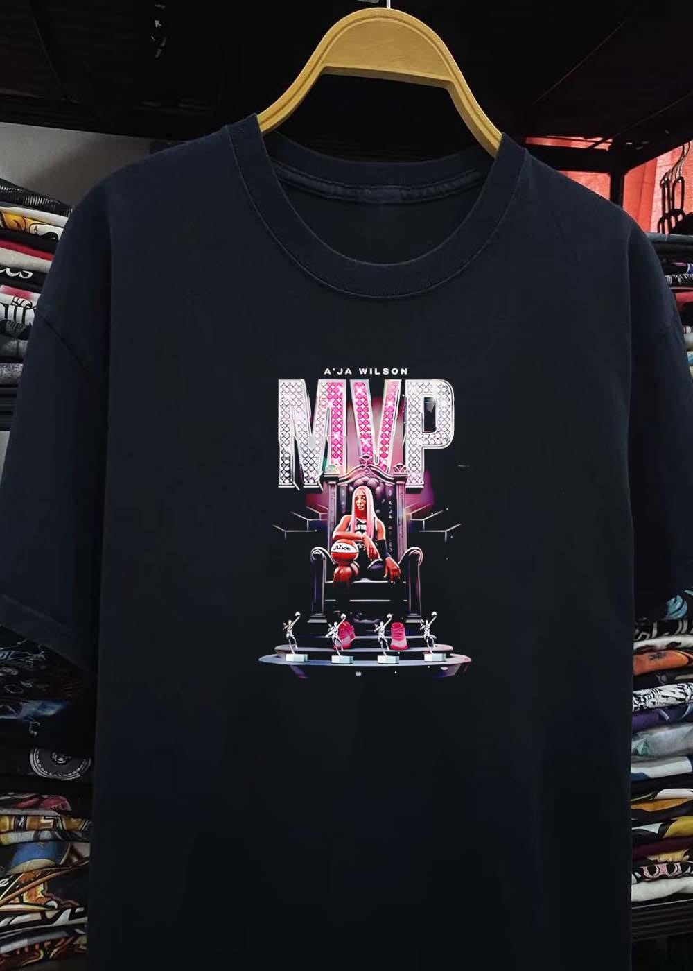 A’ja Wilson Sitting on Throne MVP Trophy Award Graphic Las Vegas Aces shirt