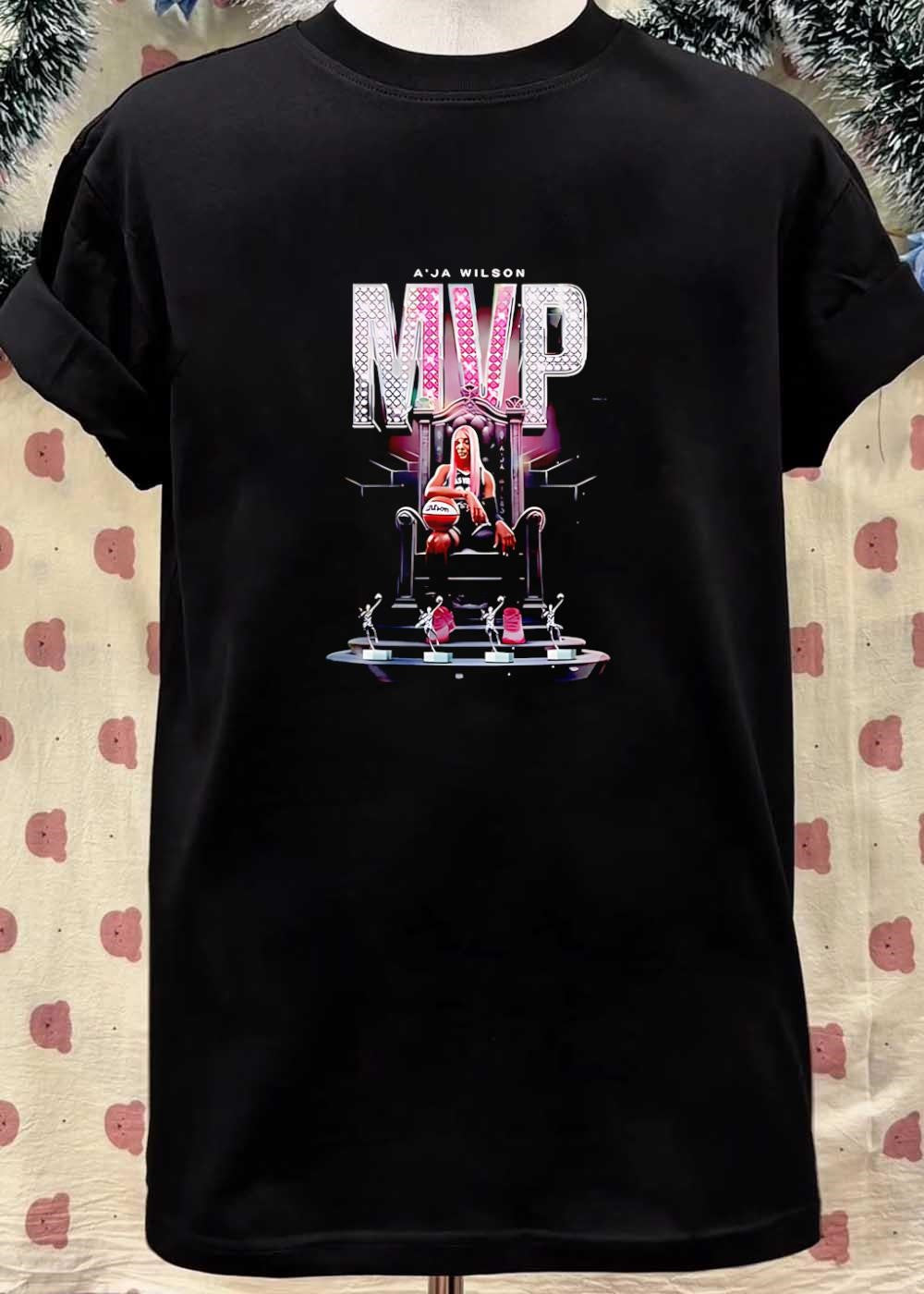 A’ja Wilson Sitting on Throne MVP Trophy Award Graphic Las Vegas Aces shirt