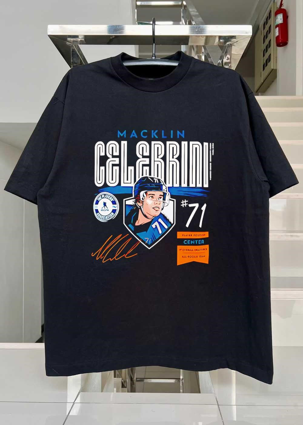 All-Rookie Team 1st Overall Draft Pick Macklin Celebrini Center NHLPA #71 T-Shirt